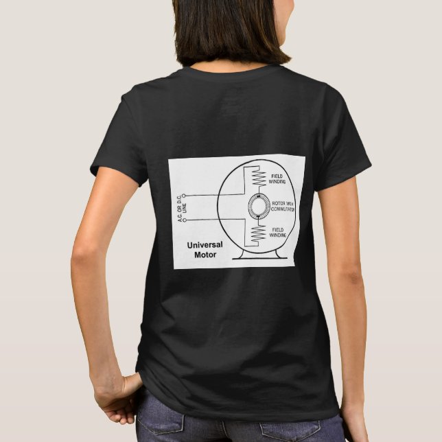 Camiseta Universal Motor Diagram on Back of Women's T Shirt (Verso)