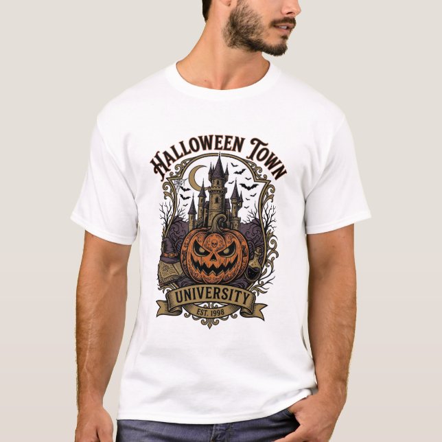 Camiseta Universidade da Cidade do Halloween Castelo da Abó (Frente)