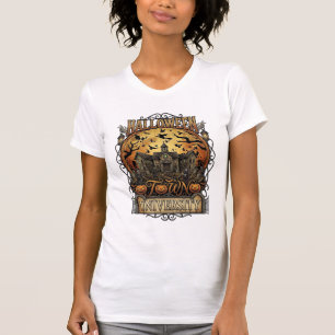Camiseta Universidade da Cidade do Halloween Mansão Assombr