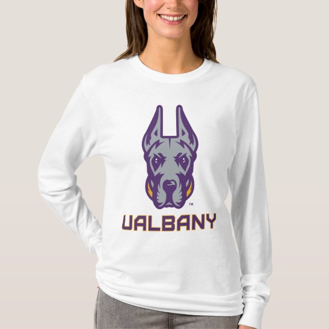 Camiseta Universidade de Albany Great Danes (Frente)