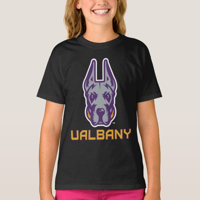 Camiseta Universidade de Albany Great Danes (Frente)