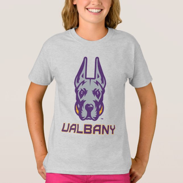 Camiseta Universidade de Albany Great Danes (Frente)