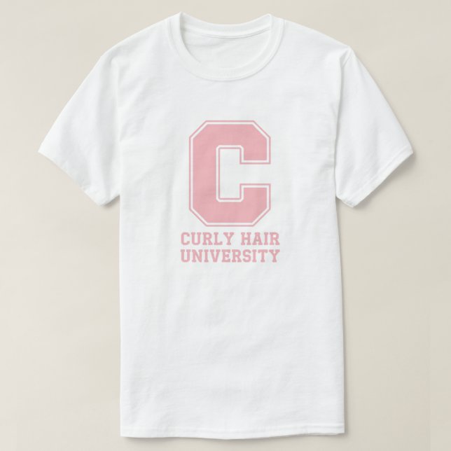 Camiseta "Universidade de Cabelos Cacheados" Gráfico de Cab (Frente do Design)