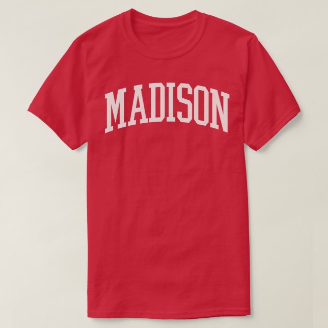 Camiseta Universidade de Tipo da Madison Wisconsin (Frente do Design)