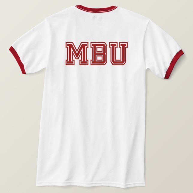 Camiseta Universidade do bumbum do macaco (Verso do Design)