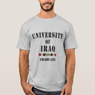 Camiseta Universidade do formando do estêncil de Iraque