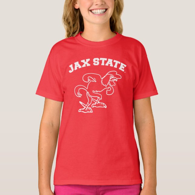 Camiseta Universidade Estadual de Jacksonville JAX State Ga (Frente)
