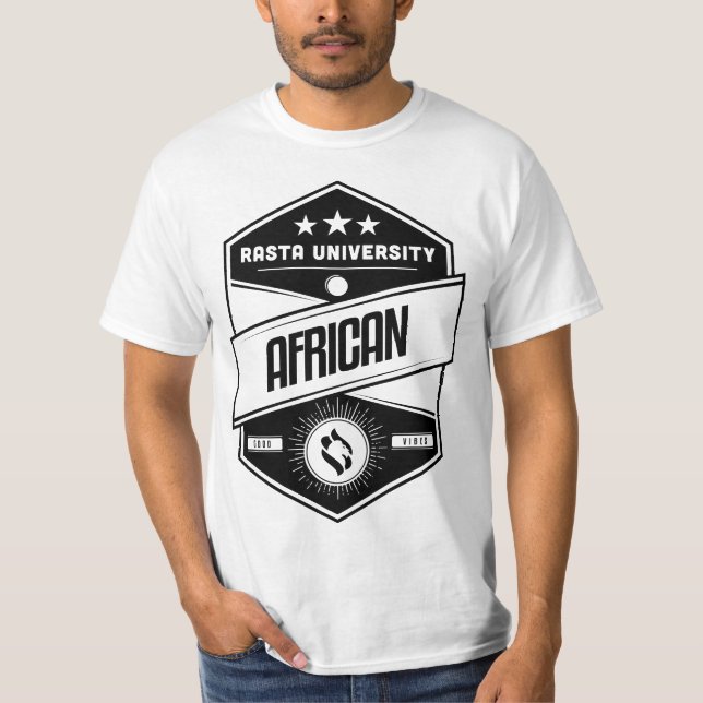 Camiseta Universidade Rasta African Good Vibgae Reggae (Frente)