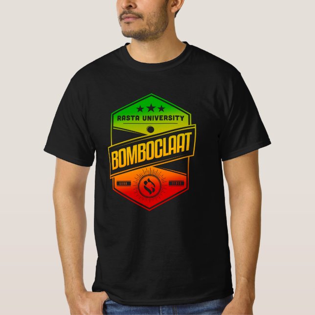 Camiseta Universidade Rasta Bomboclaat Rasta Colors Reggae (Frente)