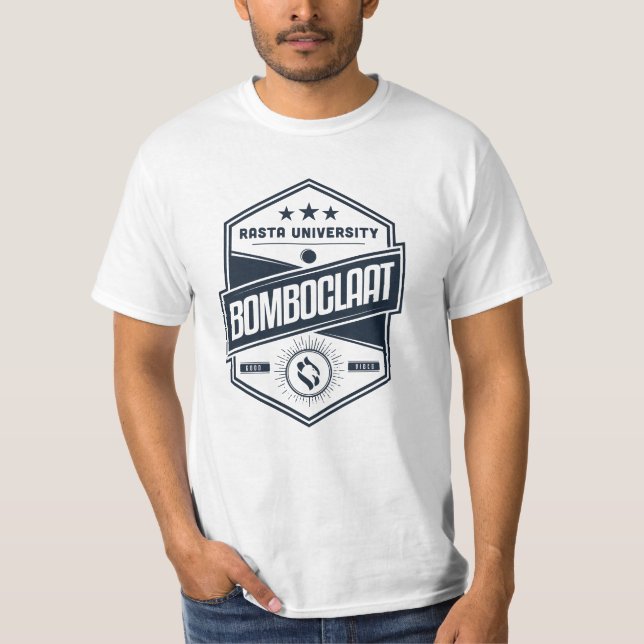 Camiseta Universidade Rasta Bomboclaat Reggae (Frente)