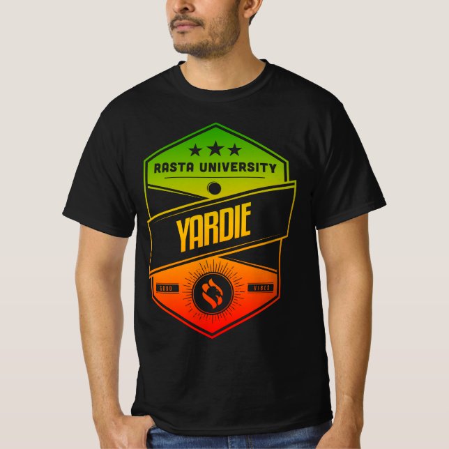 Camiseta Universidade Rasta Yardie Good Vibes Rasta Reggae (Frente)