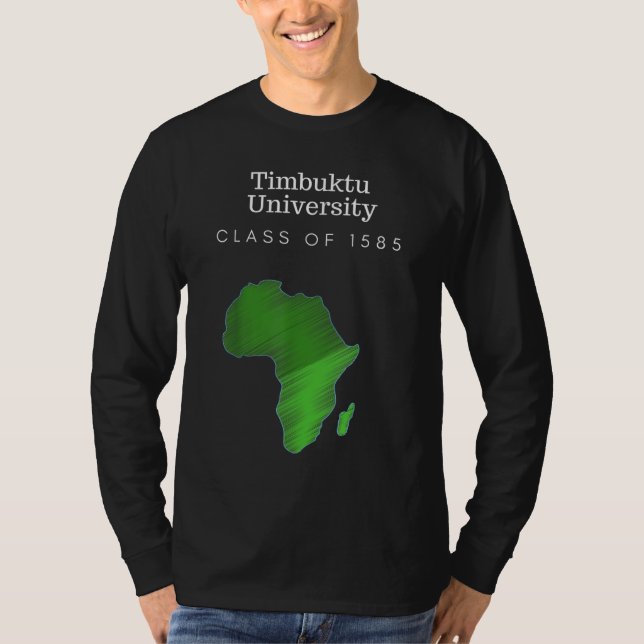 Camiseta Universidade Timbuktu de História Negra (Frente)