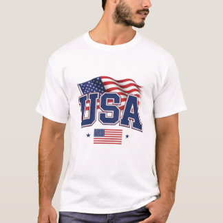 Camiseta Universitária da Bandeira dos EUA | Mais 