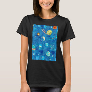 Camiseta Universo de Planetas Espalhados pela Noite