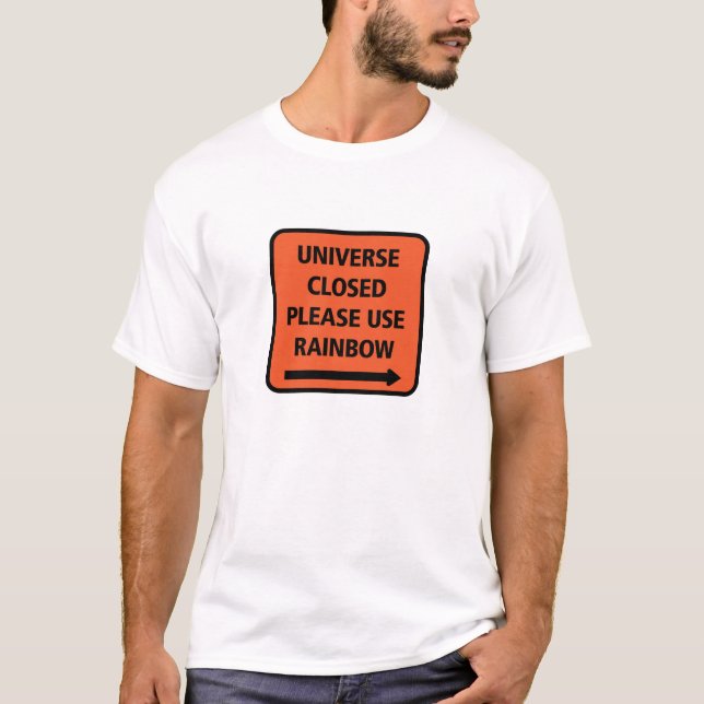 Camiseta Universo fechado - use por favor o arco-íris (Frente)