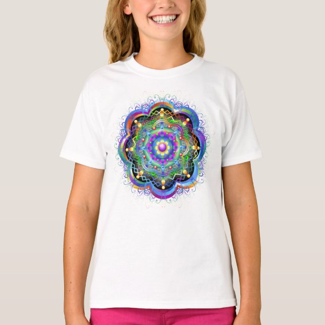 Camiseta Universo Mandala Cores Psicodélicas (Frente)