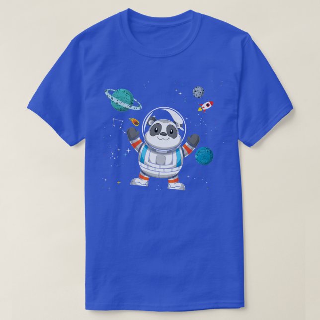 Camiseta Universo Zoológico da China, Viagem espacial Panda (Frente do Design)