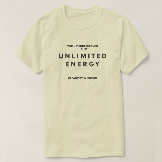 Camiseta Unlimited Energy – Modern Minimalist T-Shirt (Frente do Design)