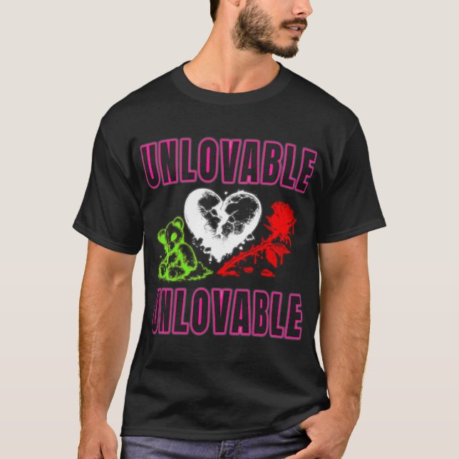 Camiseta Unlovable Broken Heart Teddy Bear Shirt  (Frente)