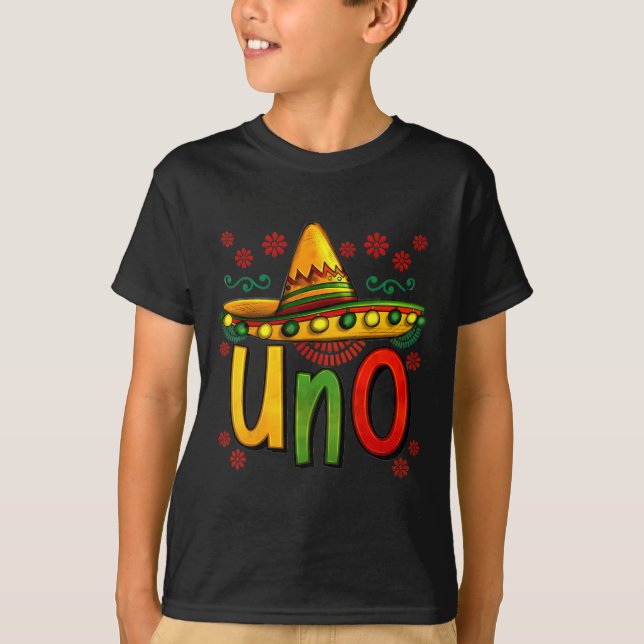 Camiseta Uno Meu Primeiro Aniversário Mexicano Cinco De May (Frente)
