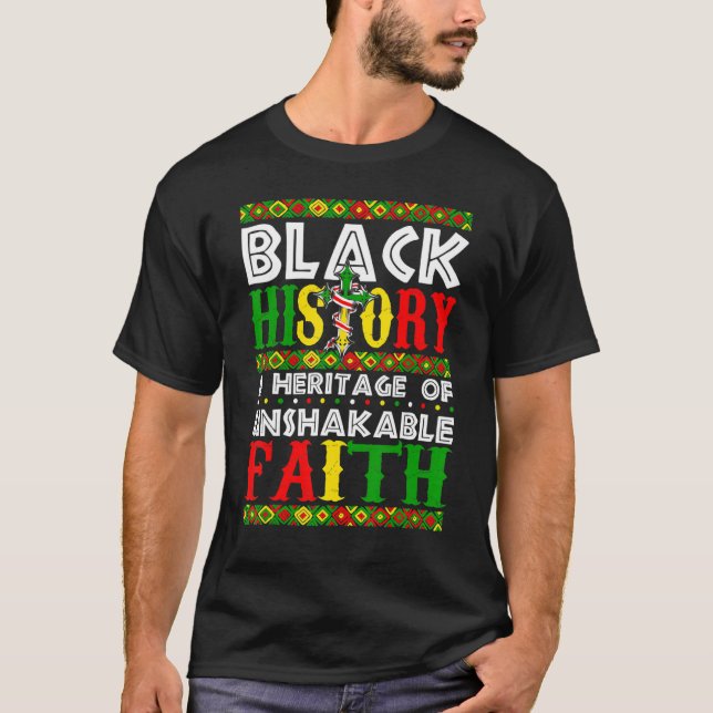 Camiseta Unshakeable Faith Black History Month African Chri (Frente)