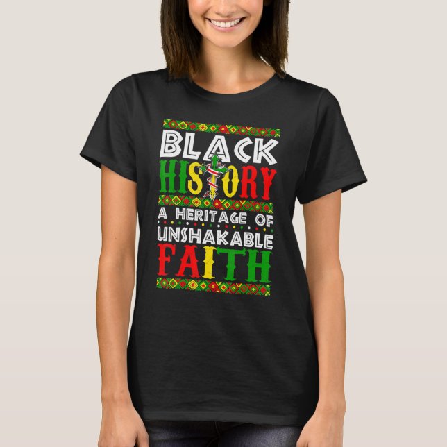 Camiseta Unshakeable Faith Black History Month African Chri (Frente)