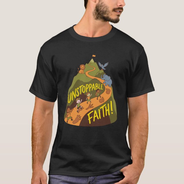 Camiseta Unstoppable Faith Adventure – Kids Nature Mountain (Frente)