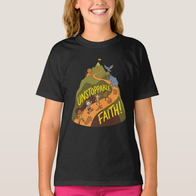Camiseta Unstoppable Faith Adventure – Kids Nature Mountain (Frente)