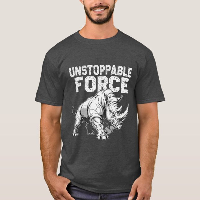 Camiseta Unstoppable Force - Rhino Gym Motivation (Frente)
