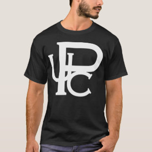 Camiseta UpC Logotipo Branco Americano Childs Pescoço Redo