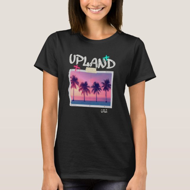 Camiseta Upland California Retro Surfer Vintage Beach (Frente)