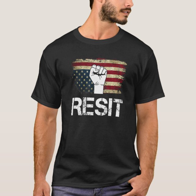 Camiseta Upside Down American Flag Resist Establishment   (Frente)