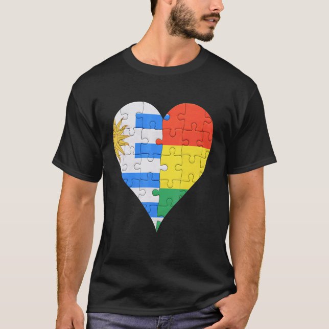 Camiseta Uraguyan Flag Heart (Frente)