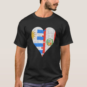 Camiseta Uraguyan Flag Heart