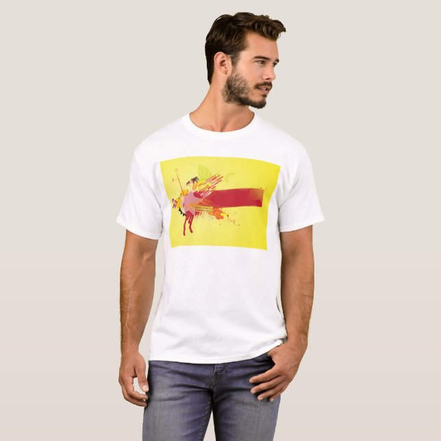 Camiseta Urban Banner Red Yellow T-Shirt (Frente Completa)