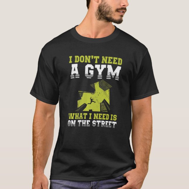 Camiseta Urban Gymnast Wall Running Design for Traceur Park (Frente)