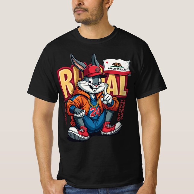 Camiseta Urban Hare Vibes – Streetwise Bunny in Cali Style (Frente)