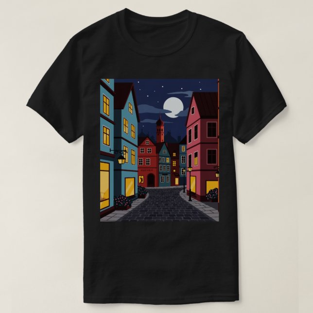 Camiseta Urban landscape at night (Frente do Design)