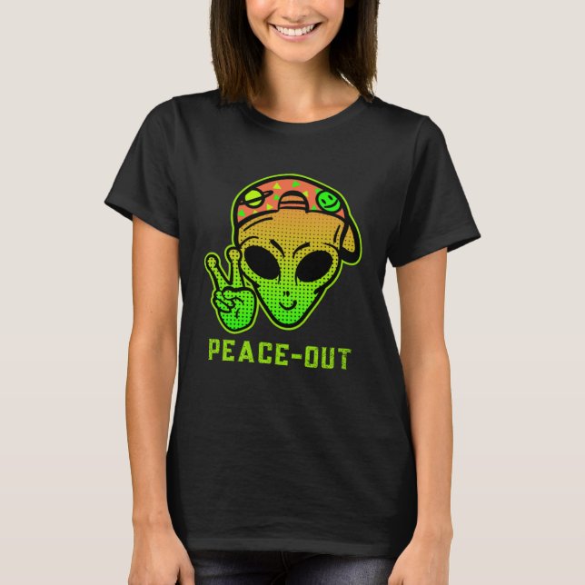 Camiseta Urban Legend Alien Streetwear PEACE OUT (Frente)