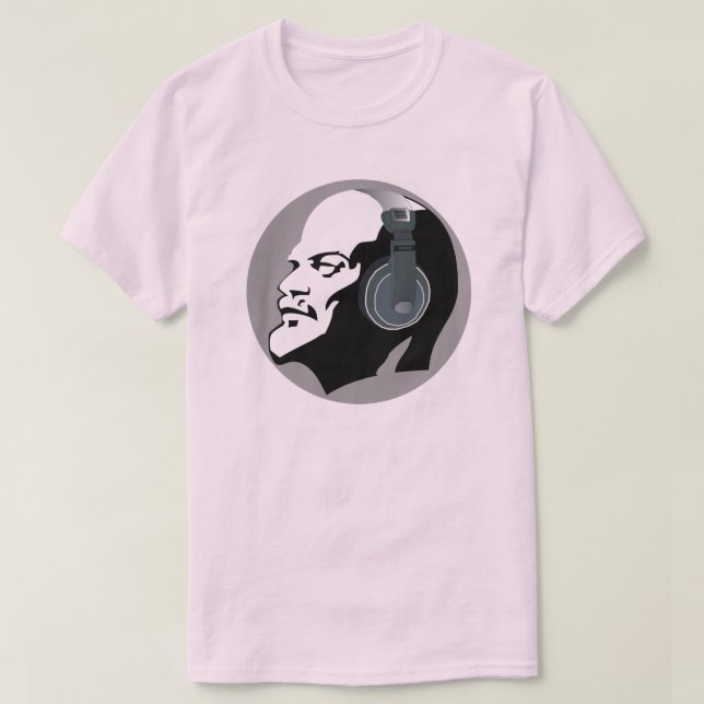 CAMISETA URBAN LENIN COM FONES DE OUVIDO DE MÚSICA  (Frente do Design)