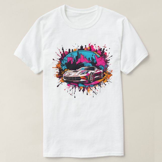 Camiseta Urban Splatter Sports Car Men's T-Shirt (Frente do Design)