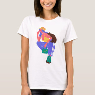 Camiseta Urbana Brilhante Clássica Moderna Moda Moda