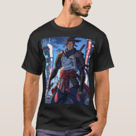 Camiseta Urbana Ronin: Neon Samurai Anime T-Shirt