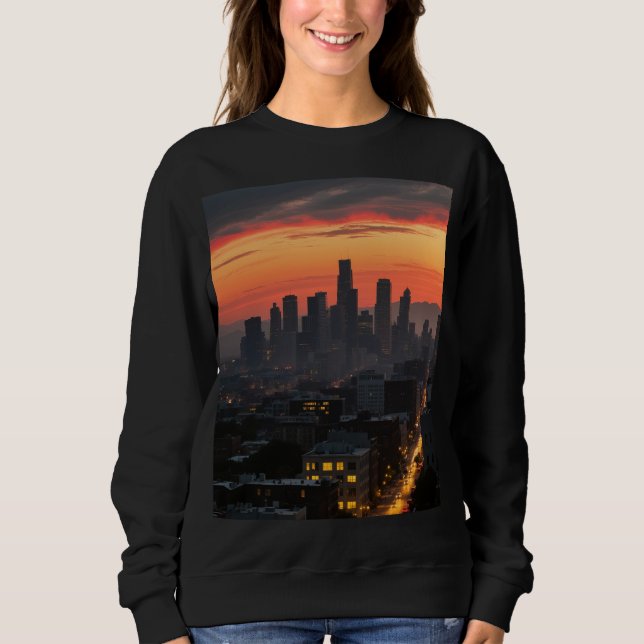 Camiseta Urbana Sunset Camiseta Básica Feminina (Frente)