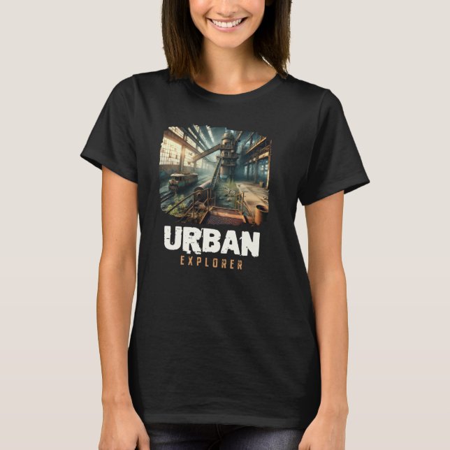 Camiseta Urbanista, URBEX de Edifício Antigo, Cidade Abando (Frente)