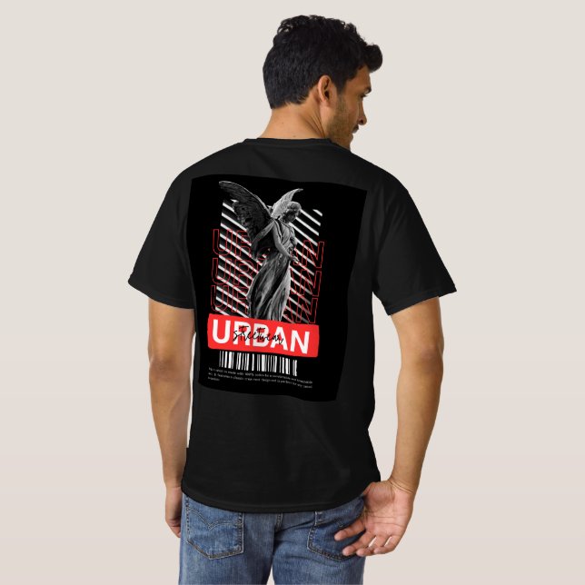 Camiseta Urbano Angel: Roupa de Rua Contemporânea (Parte Traseira Completa)
