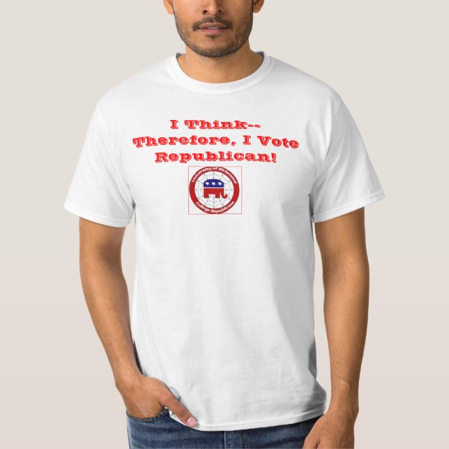 Camiseta urcr-tshirt, eu penso-- Conseqüentemente, eu voto (Frente)