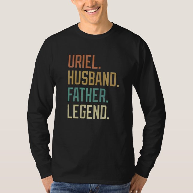 Camiseta Uriel Husband Father Legend Father's Day Retro (Frente)