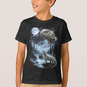 Camiseta Uromastyx Uivando à Lua 90s Retro Lagarto