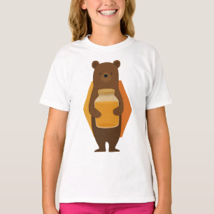 Camiseta Ursa Abraçando Pote de Mel Crianças